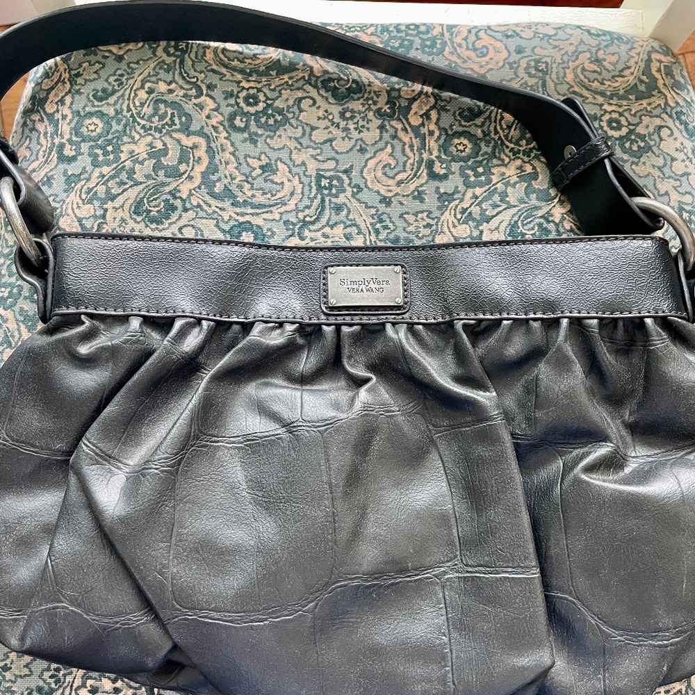 Black small leather handbag